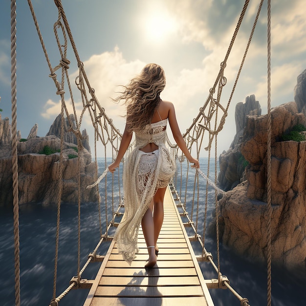 Image 3D d'une belle sirène d'un jeu vidéo