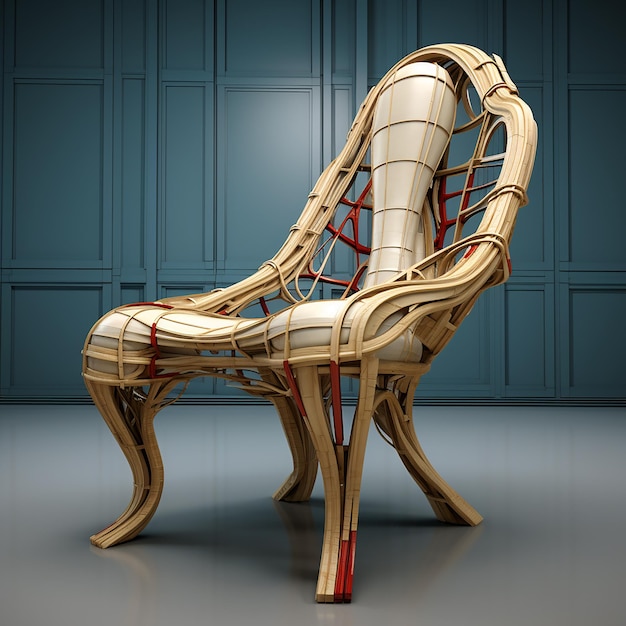 Une image 3D de chaises