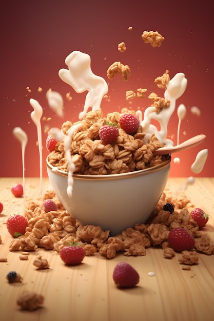 une image 3D de granola