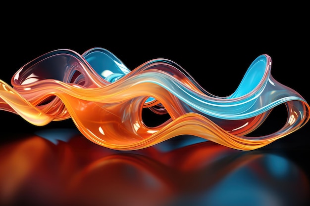 Image 3D d'images 3D de formes 3D fluides flottantes formes libres colorées