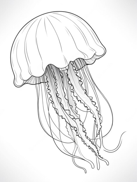 Photo image 3d d'une méduse sur fond blanc