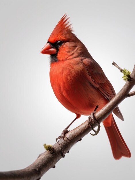 Photo image 3d d'un oiseau cardinal sur un fond blanc