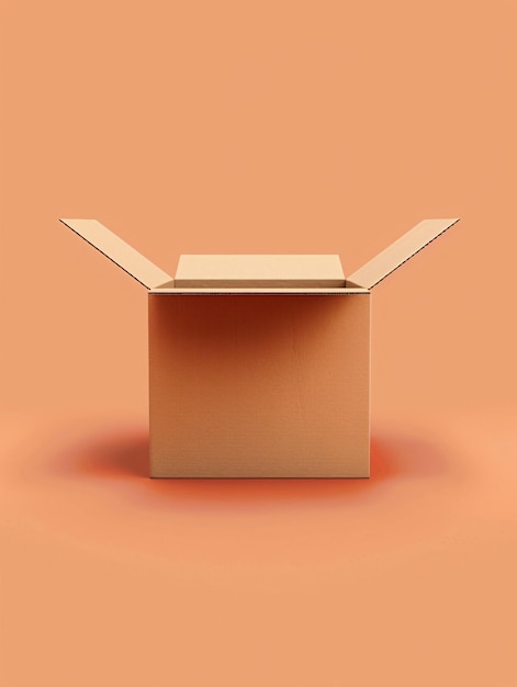 Image 3D d'un paquet de carton non scellé