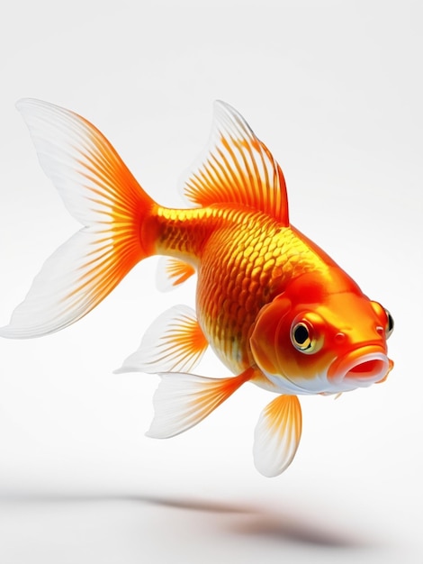 Image 3D d'un poisson rouge sur fond blanc