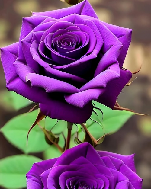 Photo image en 3d de la rose violette