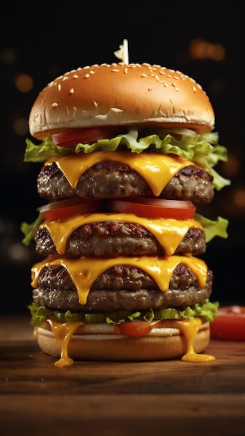 Une image 4K haute définition avec un burger au fromage zinger