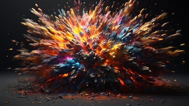 Image 4K haute définition avec un effet d'explosion coloré réaliste