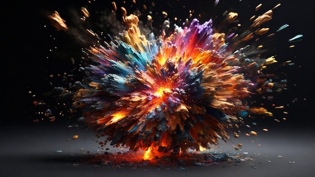 Image 4K haute définition avec un effet d'explosion coloré réaliste