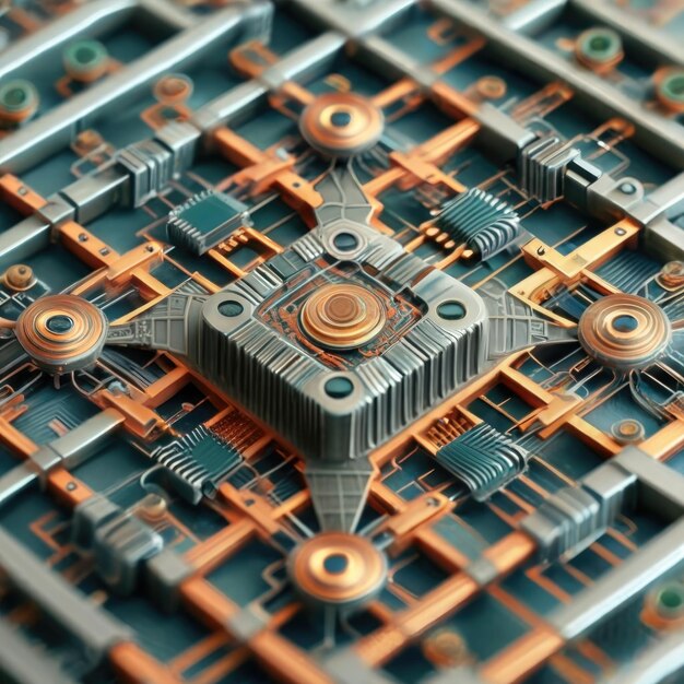 Une image abstraite de circuits interconnectés formant un motif visuellement attrayant