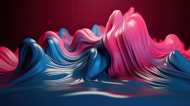 Une image abstraite colorée d'un liquide et d'un liquide bleu et rose.