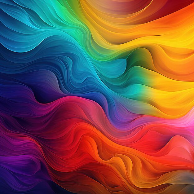 Une image abstraite colorée d'une vague avec des lignes multicolores.
