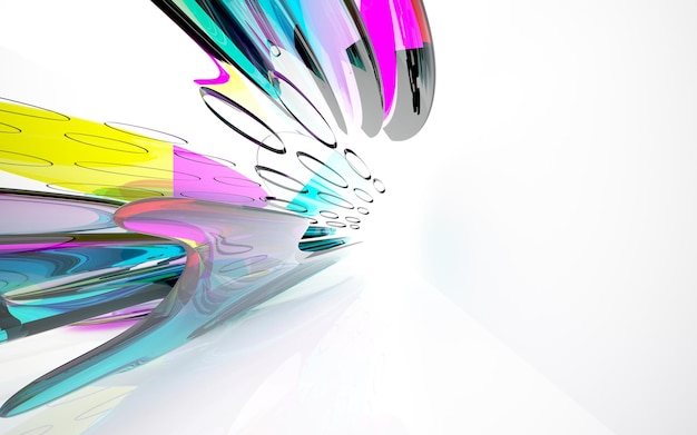 Une image abstraite colorée d'un verre en spirale.