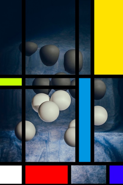 Image abstraite de différentes formes géométriques rondes