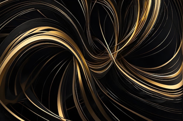 image abstraite dorée et noire d'un motif ondulé