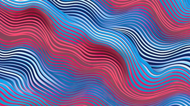 Image abstraite avec des lignes colorées et des vagues, le motif des vagues