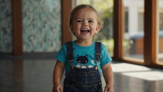 une image d'un adorable tout-petit souriant de joie