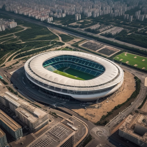 Image aérienne du nouveau stade national