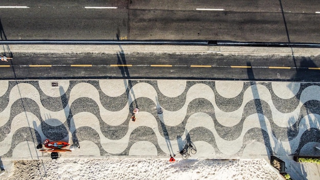 Image aérienne de la plage de Copacabana à Rio de Janeiro