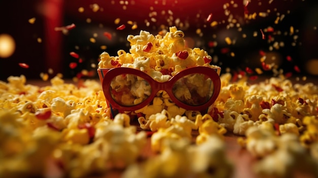 Image ai générée par une explosion de pop-corn