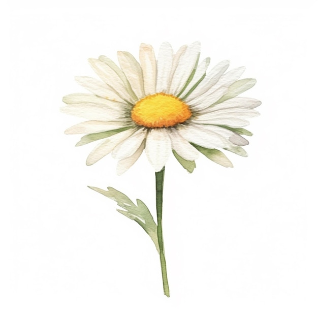 Une image à l'aquarelle fantaisiste d'une marguerite