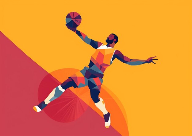 Image Arafed d'un joueur de basket-ball en plein air avec une balle générative ai