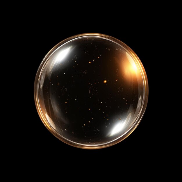 image arafée d'une sphère de verre brillante avec un fond noir