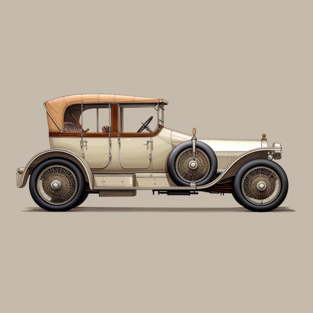 Image arafée d'une voiture vintage avec une ai générative top beige