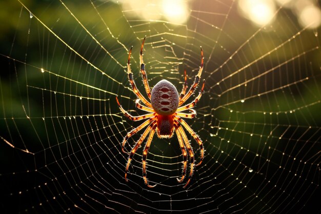 Photo image d'une araignée sur une toile