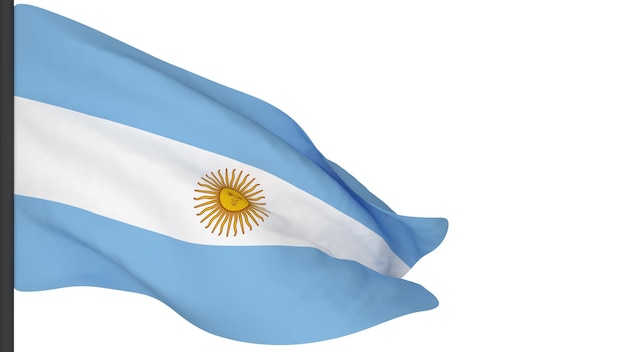 Image d'arrière-plan du drapeau nationalle vent souffle des drapeauxrendu 3dDrapeau de l'Argentine