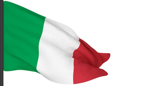Image d'arrière-plan du drapeau nationalle vent souffle des drapeauxrendu 3dDrapeau de l'Italie