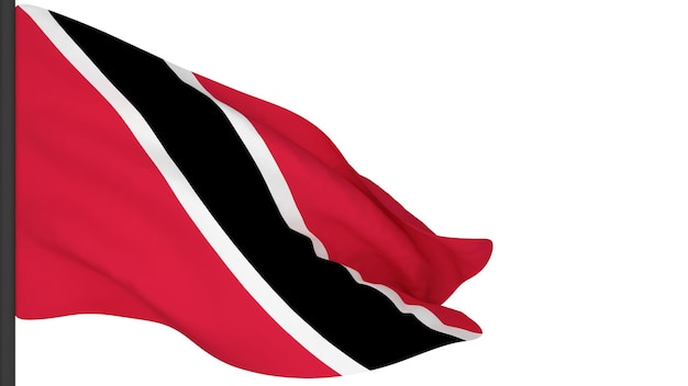 Image d'arrière-plan du drapeau nationalle vent souffle des drapeauxrendu 3dDrapeau de Trinité-et-Tobago