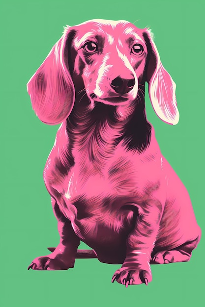 Image artistique d'une affiche colorée et moderne d'un chien