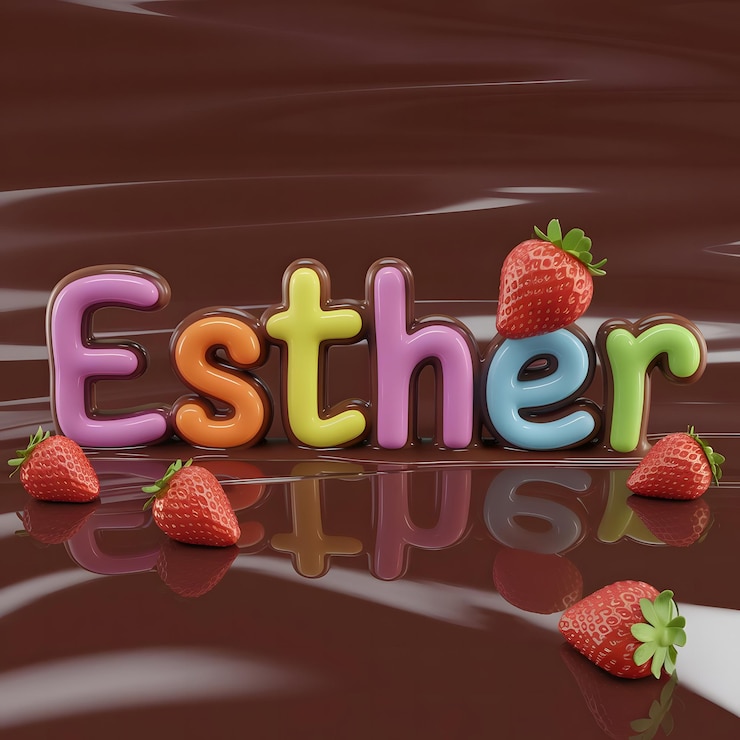Photo une image attrayante et délicieuse avec le mot esther en majuscules