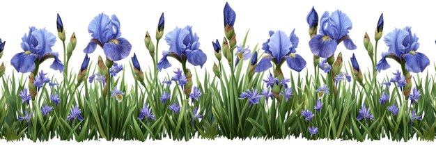 Image de bannière de la famille des plantes rhizomateuses vivaces d'iris Iridaceae pour l'arrière-plan du site Web