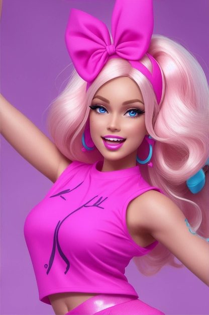 Photo l'image barbie génère une illustration ai