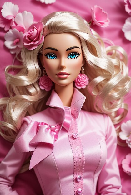 Image de Barbie vêtue de rose avec une belle robe