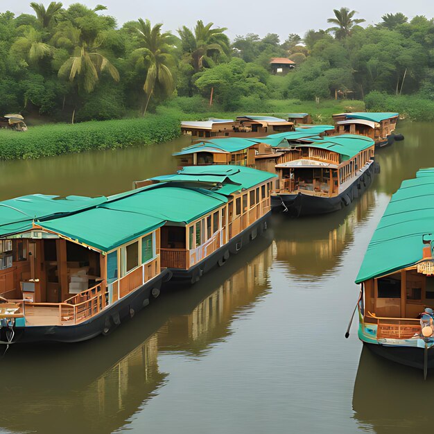 Photo une image d'un bateau appelé un village flottant appelé une ville