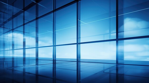 Image de bâtiment de bureaux moderne en verre teinté bleu image générée par l'IA