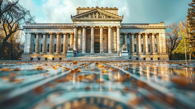 Photo une image d'un bâtiment avec une horloge au sommet