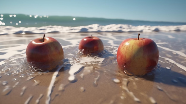 L'image Beachy présente une délicieuse pomme Generative AI