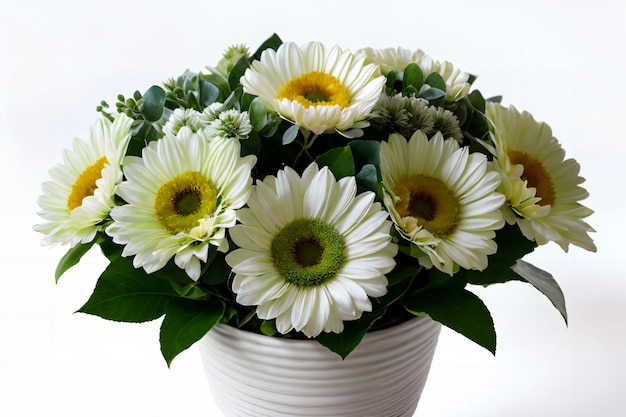 image d'un beau pot de fleur blanc