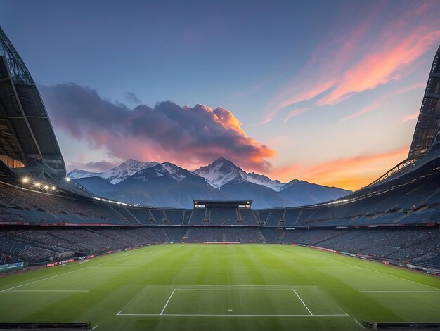 image d'un beau terrain de football