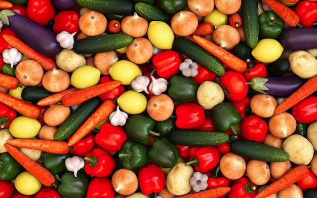 image de beaucoup de légumes sur l'élément de fond abstrait de la caméra supérieure