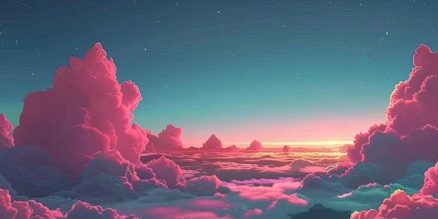 une image de beaux nuages colorés au coucher du soleil