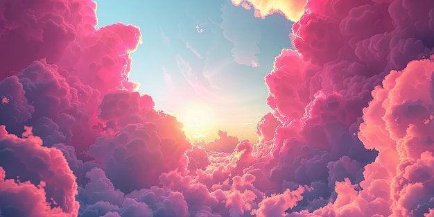 une image de beaux nuages colorés au coucher du soleil