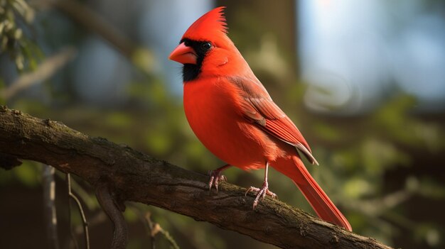 Image de beaux oiseaux rouges cardinaux, image glorieuse, art généré par l'IA