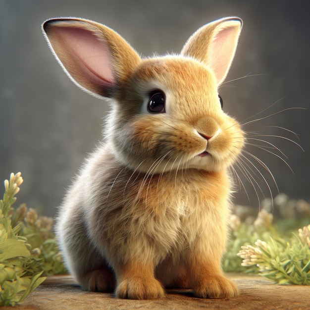 Une image d'un bébé lapin mignon