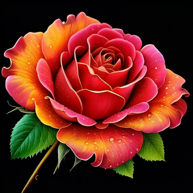 Une image d'une belle fleur de rose rouge abstraite