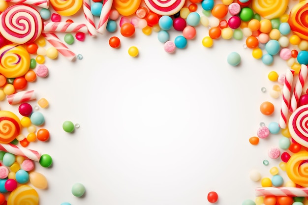 une image de bonbons dans un cadre avec une image d'une canne en bonbon.