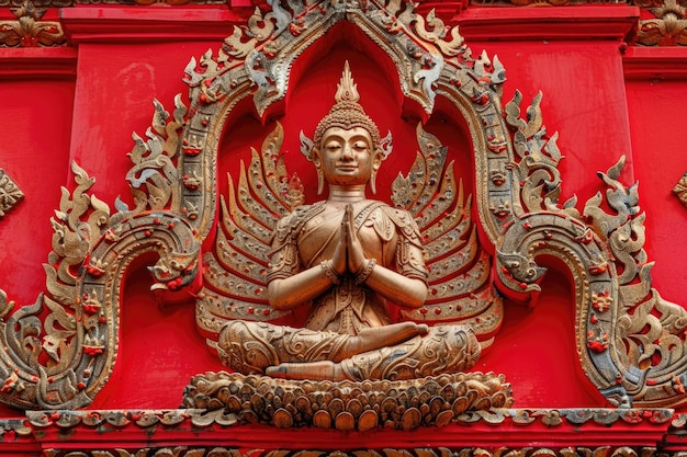 Image de Bouddha sur fond rouge